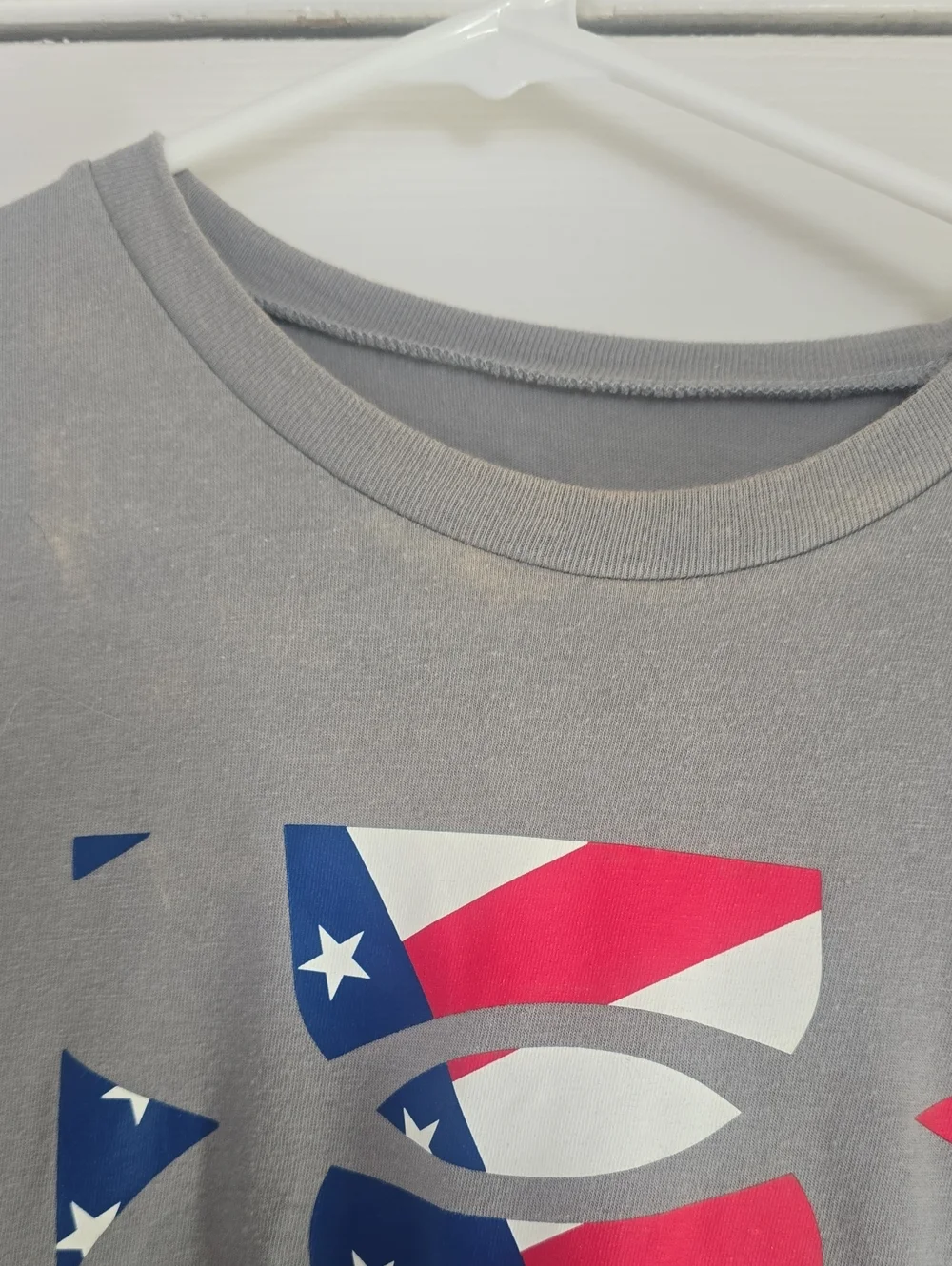 Under Armour Gray Short Sleeve Tee with Flag Graphic